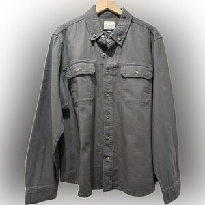 Lucky Brand Olive Green Cotton Button Front Overshirt Jacket Mens XL